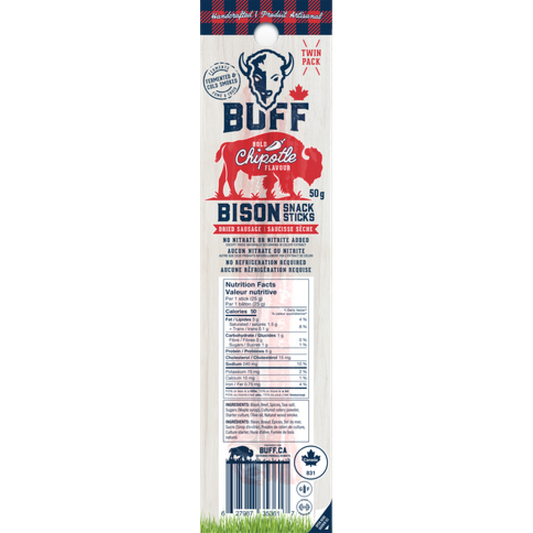 Bold Chipotle Twin Pack - Healthy Bison Meat Snack Sticks - BUFF