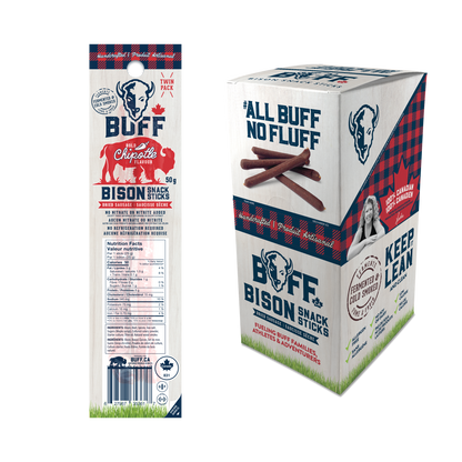 Bold Chipotle - Twin Pack - NEW BOX SIZE - Healthy Bison Meat Snack Sticks - BUFF
